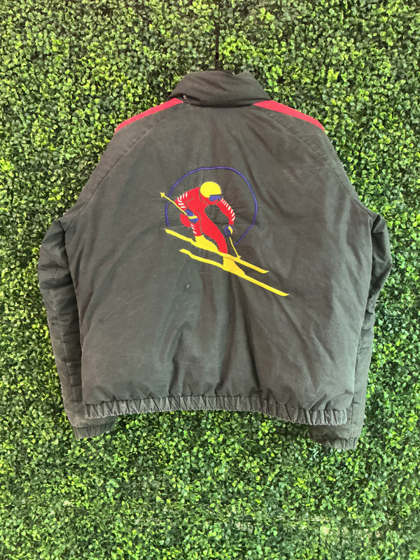 VINTAGE POLO RALPH LAUREN BLK/RED COOKIE PUFFER