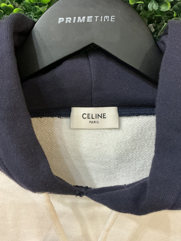 CELINE COLORBLOCK LOGO CROPPED HOODIE