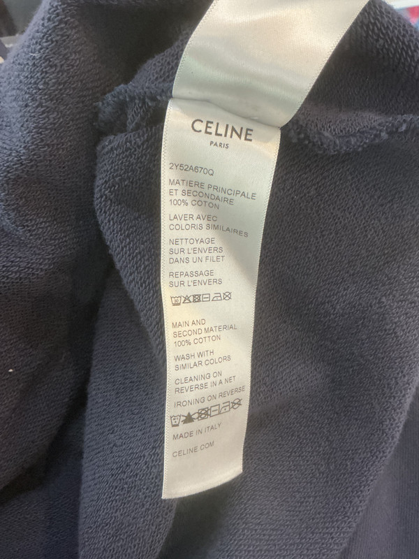 CELINE COLORBLOCK LOGO CROPPED HOODIE