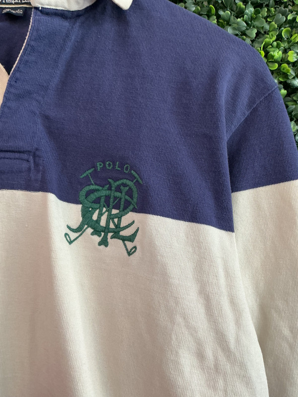 VINTAGE RALPH LAUREN POLO MALLET CREST SCRIBBLE LOGO RUGBY