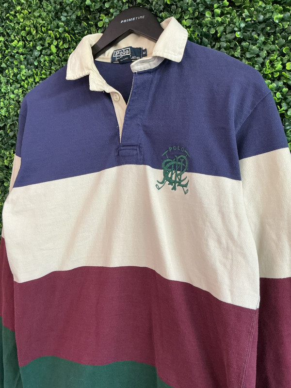 VINTAGE RALPH LAUREN POLO MALLET CREST SCRIBBLE LOGO RUGBY