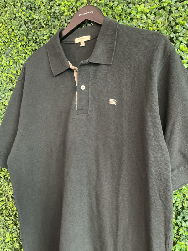 BURBERRY NOVA CHECK BLACK POLO SHIRT
