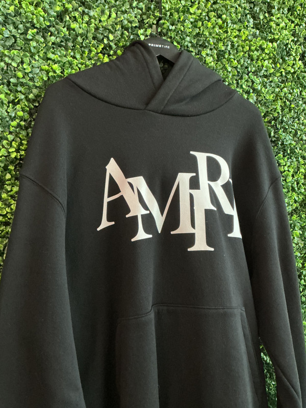AMIRI STAGGERED LOGO HOODIE (SZ 3XL)