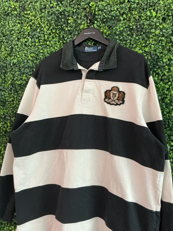 POLO RALPH LAUREN STRIPED BLK/WHITE RUGBY