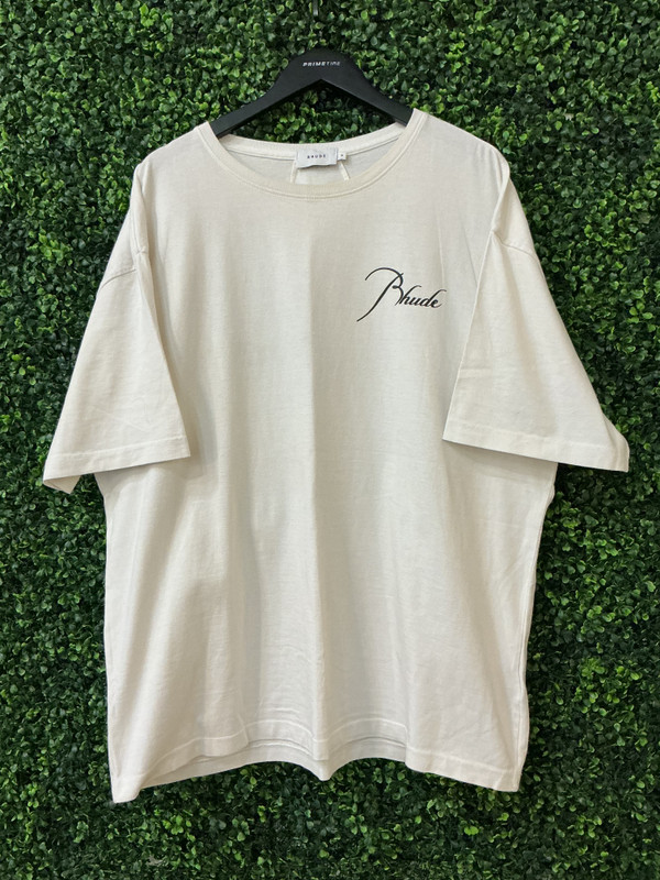 RHUDE RAGLAN LOGO WHITE TEE