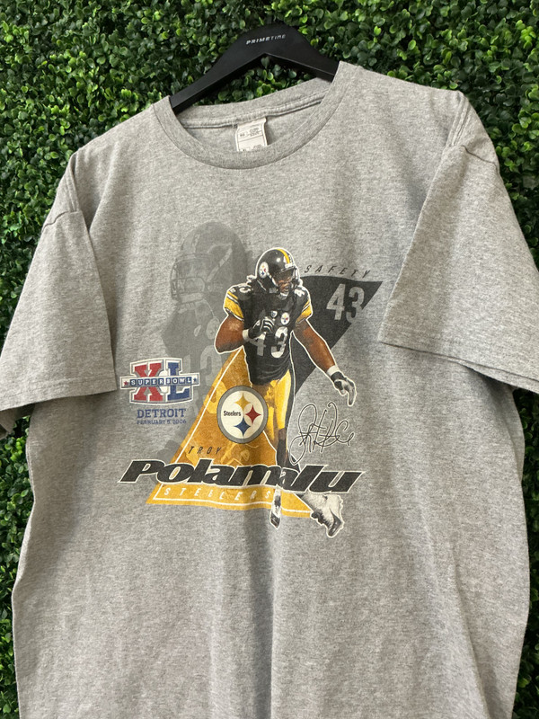 VINTAGE TROY POLAMALU SUPER BOWL XL TEE