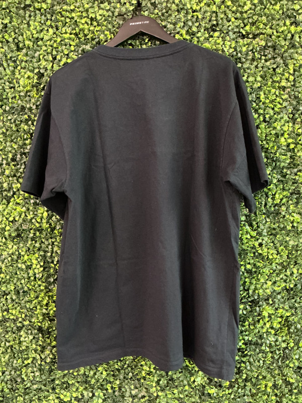 GUCCI NAVY BLUE PRINTED LOGO TEE (SZ L)