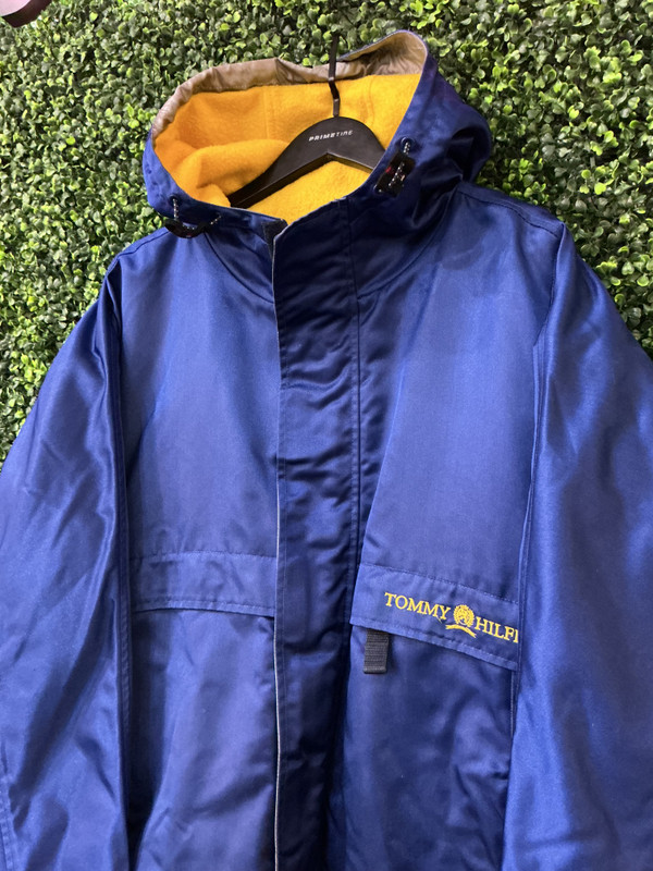 VINTAGE TOMMY HILFIGER BLUE FULL LENGTH HOODED COAT