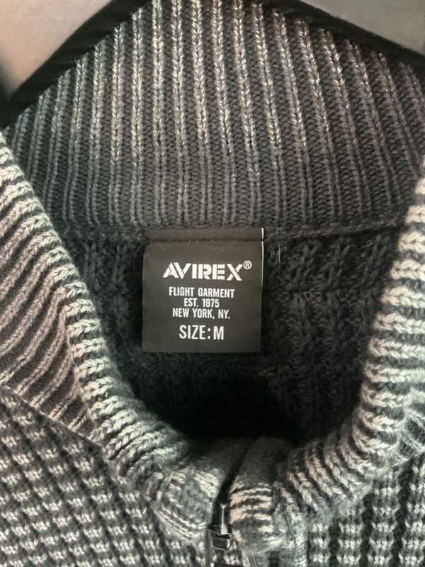 AVIREX WAFFLE KNIT ZIP UP