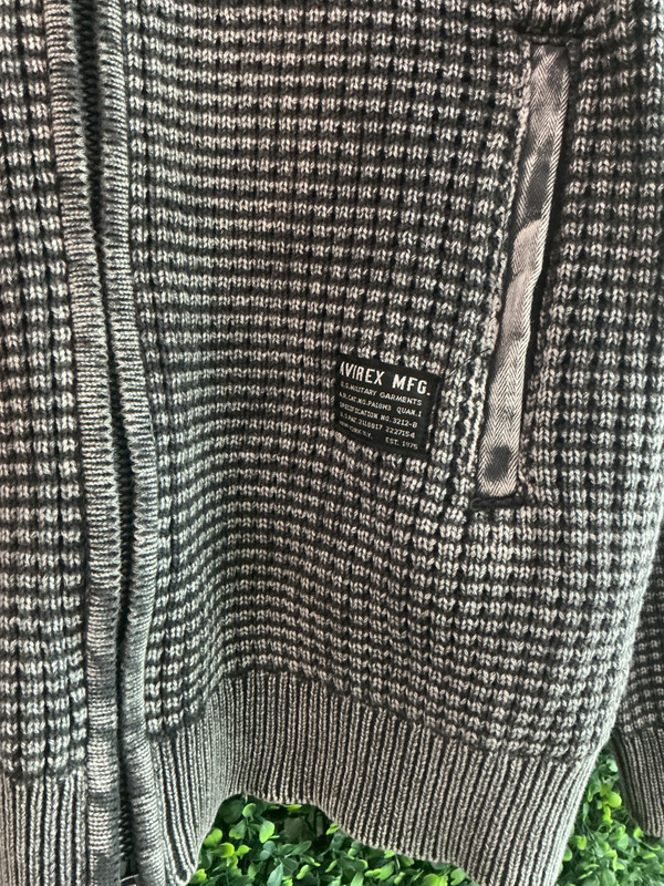 AVIREX WAFFLE KNIT ZIP UP