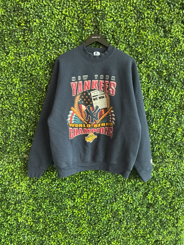 VINTAGE NY YANKEES 1995 NAVY BLUE WORLD SERIES CHAMPIONS CREWNECK