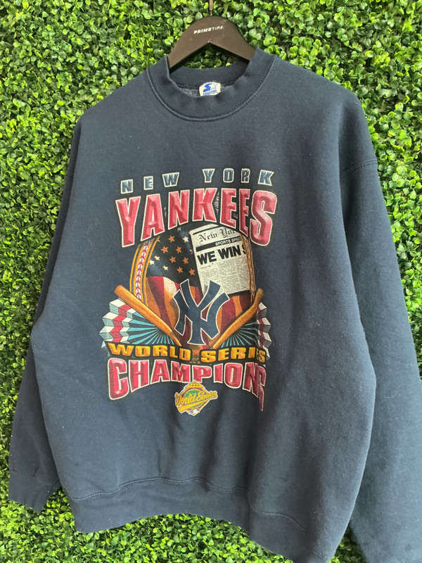 VINTAGE NY YANKEES 1995 NAVY BLUE WORLD SERIES CHAMPIONS CREWNECK
