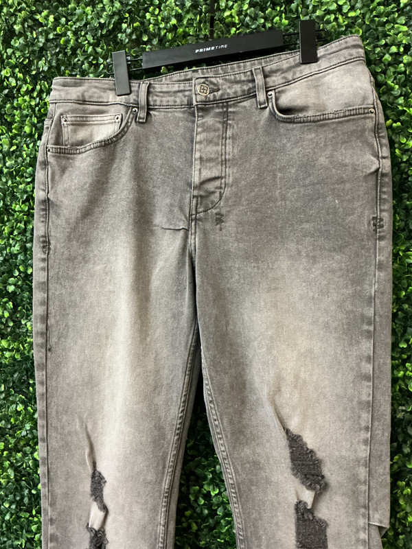 KSUBI DISTRESSED DENIM GREY JEANS (SZ 33)