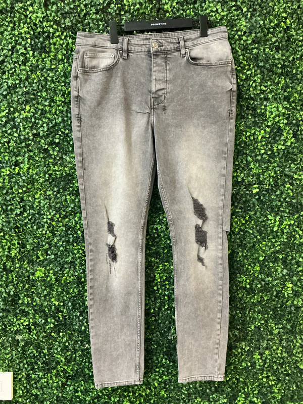 KSUBI DISTRESSED DENIM GREY JEANS (SZ 33)