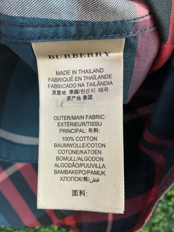 BURBERRY GREEN/RED/WHITE L/S CHECKS SHIRT