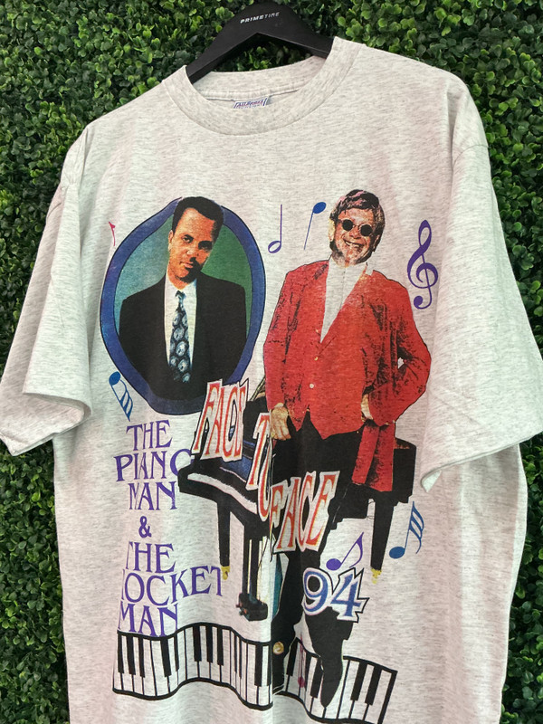 VINTAGE ELTON JOHN x BILLY JOEL FACE TO FACE TOUR TEE 1994 TEE