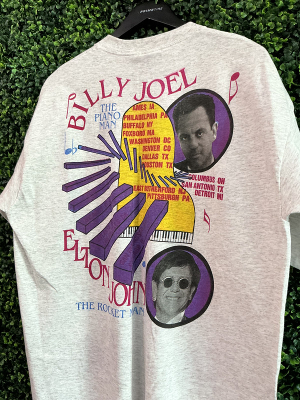 VINTAGE ELTON JOHN x BILLY JOEL FACE TO FACE TOUR TEE 1994 TEE