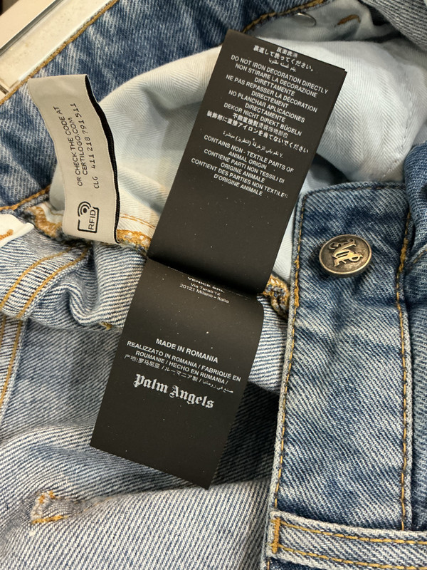 PALM ANGELS LIGHT BLUE DISTRESSED DENIM (SZ 34)