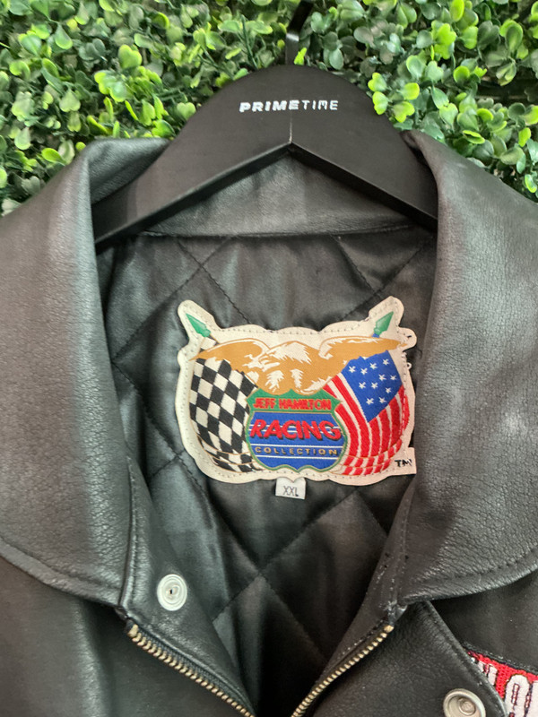 VINTAGE JEFF HAMILTON NASCAR 50TH ANNIVERSARY LEATHER JACKET (SZ XXL)