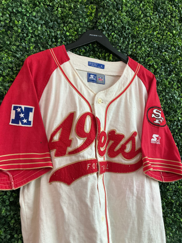 VINTAGE SAN FRANCISCO 49ERS STARTER BASEBALL SCRIPT LOGO JERSEY