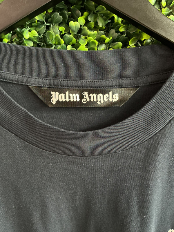 PALM ANGELS SMALL LOGO BLUE EMBROIDERED TEE