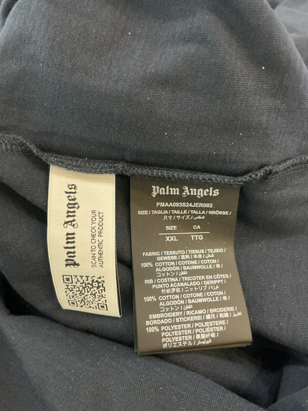 PALM ANGELS SMALL LOGO BLUE EMBROIDERED TEE