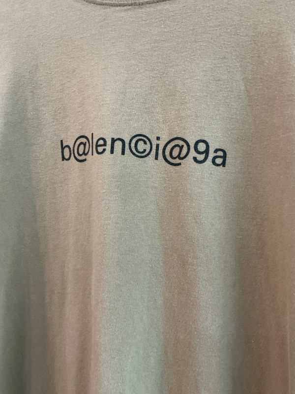 BALENCIAGA TAN LOG PRINT TEE