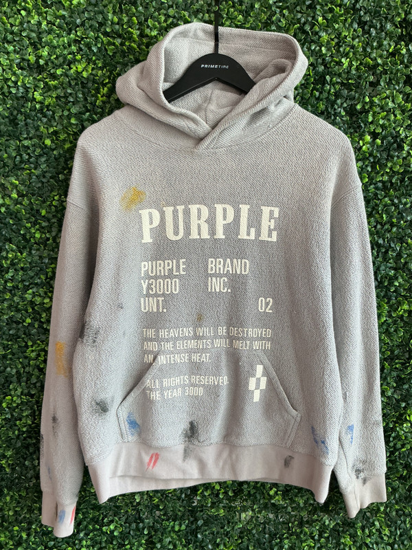 PURLPLE BRAND INSIDE OUT PAINT SPLATTER HOODIE