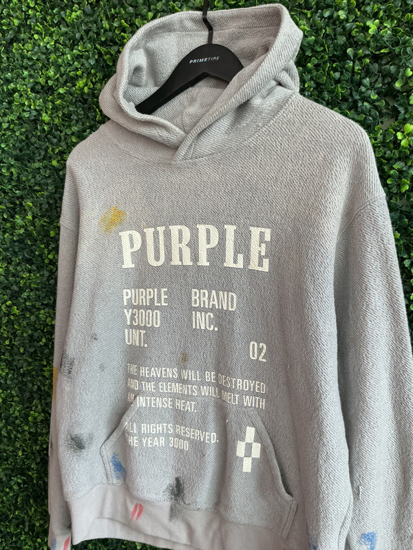 PURLPLE BRAND INSIDE OUT PAINT SPLATTER HOODIE