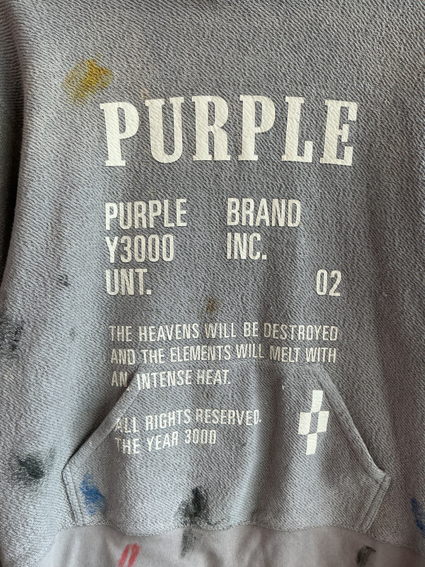PURLPLE BRAND INSIDE OUT PAINT SPLATTER HOODIE