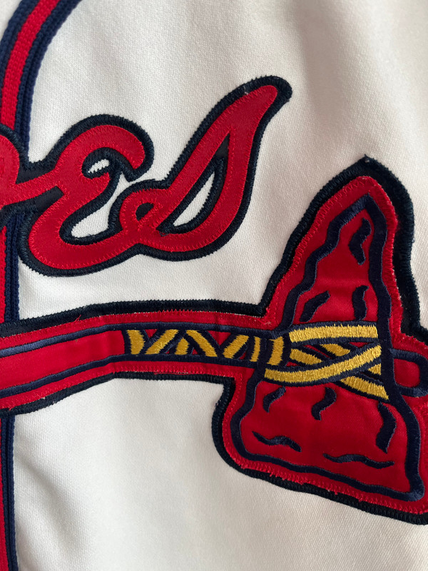 VINTAGE DAVID JUSTICE ATLANTA BRAVES RUSSELL ATHLETIC AUTHENTIC JERSEY