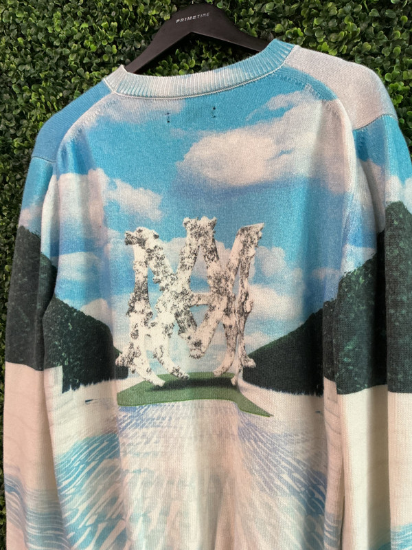 AMIRI COTTON/CASHMERE BLEND SKY SWEATER