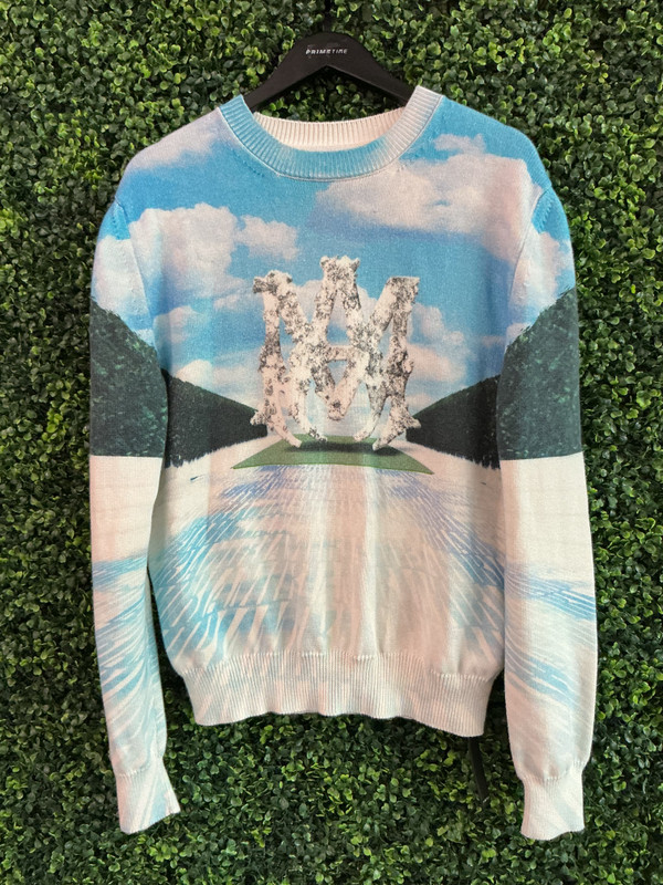 AMIRI COTTON/CASHMERE BLEND SKY SWEATER