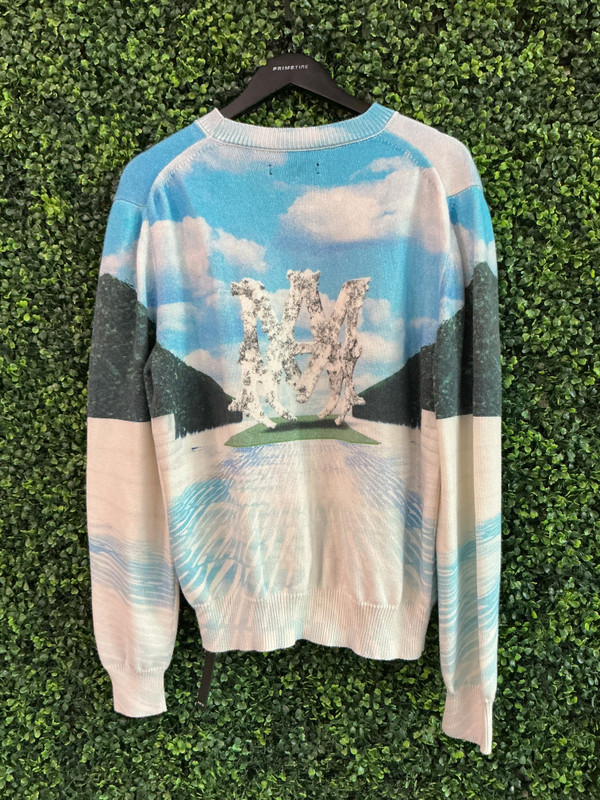 AMIRI COTTON/CASHMERE BLEND SKY SWEATER