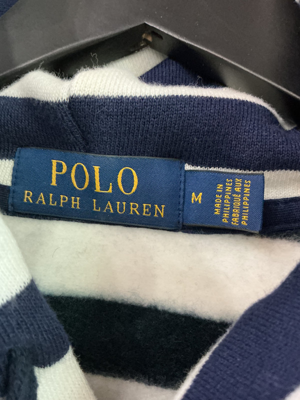 POLO RALPH LAUREN RETRO CROSS FLAGS WHITE/BLUE STRIPED HOODIE