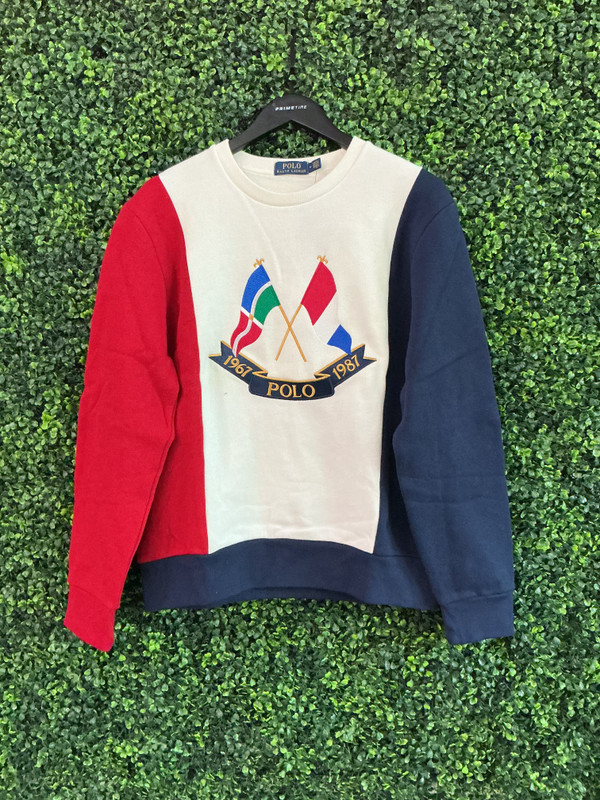BRAND NEW POLO RALPH LAUREN CROSS FLAGS CREWNECK