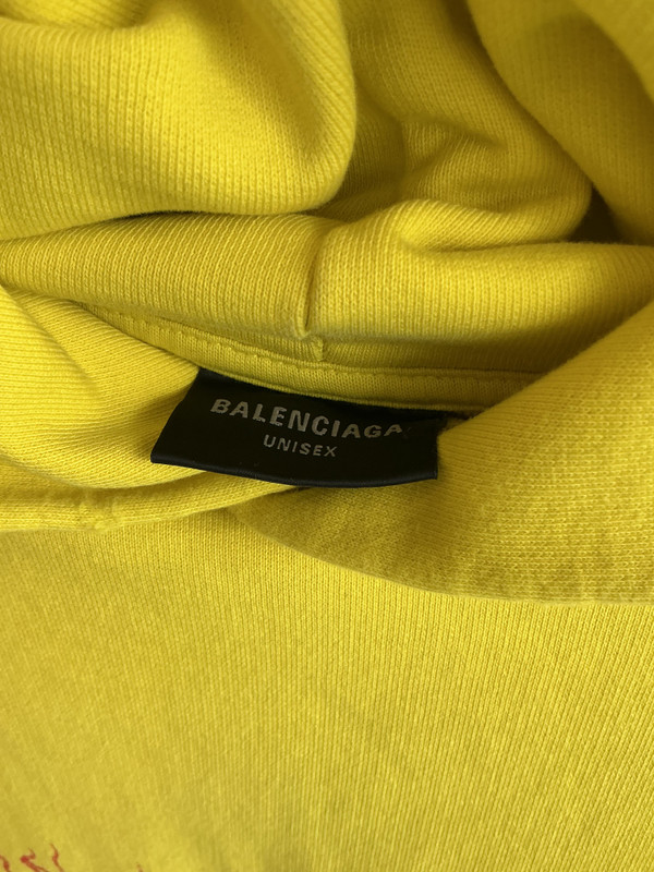BALENCIAGA DARKWAVE YELLOW OVERSIZED HOODIE