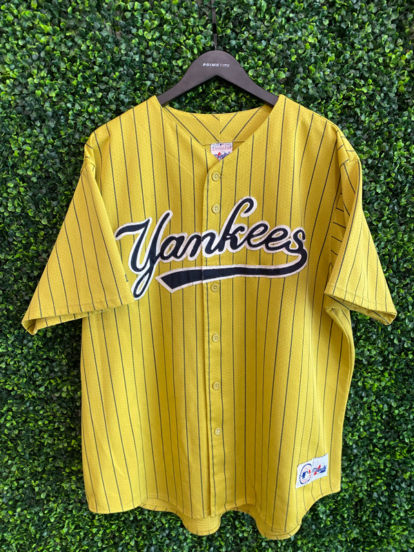 SCRIPT PULLOVER BASEBALL JERSEY(YELLOW)