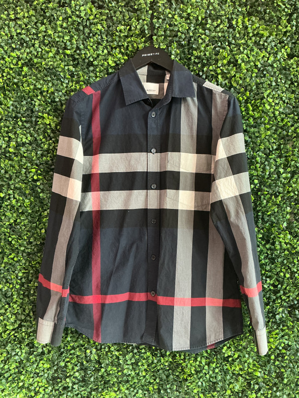 BURBERRY NAVY CHECKS BUTTON UP