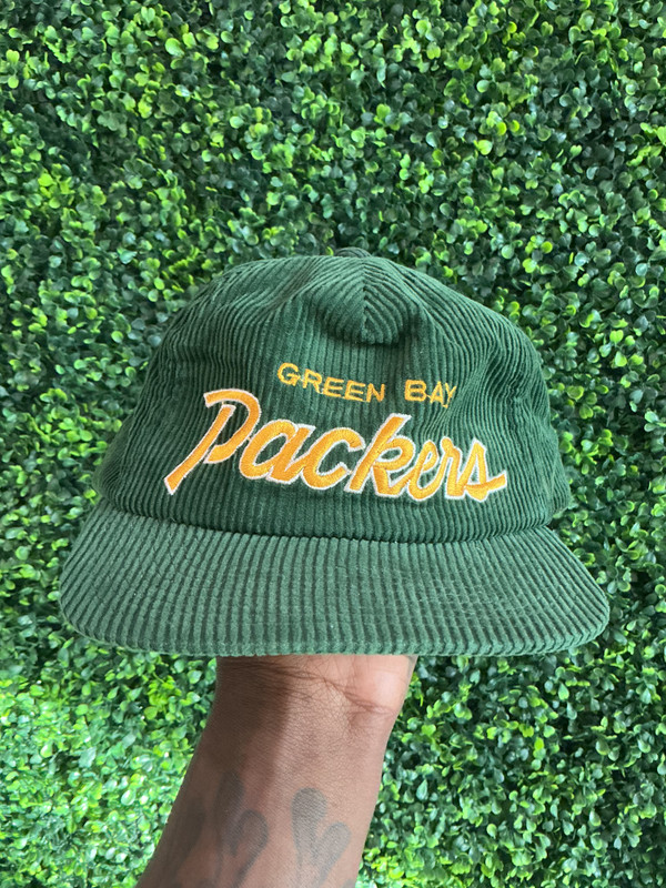 VINTAGE GREEN BAY PACKERS SPORTS SPECIALTIES 'THE CORD' SCRIPT SNAPBACK