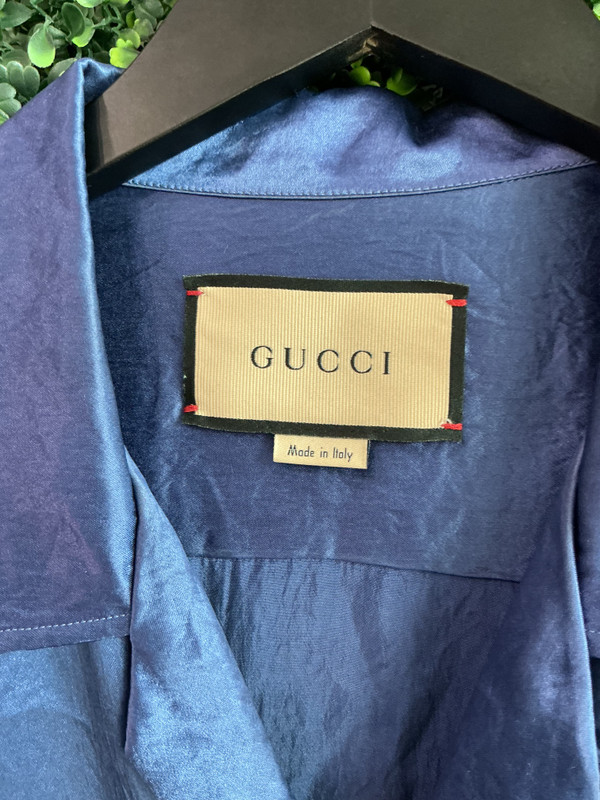 GUCCI SILK INTERLOCKING LOGO BOWLING SHIRT