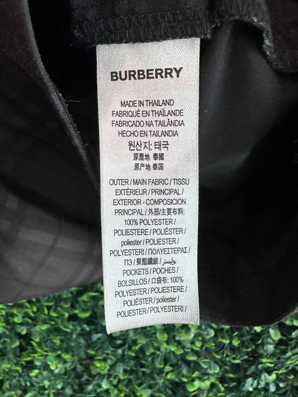 BURBERRY CHECK PRINT SWIM TRUNKS W/BOX (SZ S)