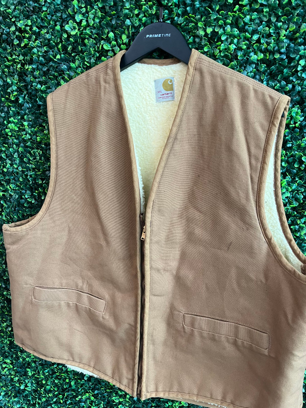 VINTAGE CARHARTT LINED VEST TAN