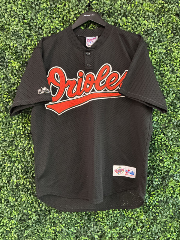 VINTAGE CAL RIPKEN JR BALTIMORE ORIOLES BLACK MAJESTIC JERSEY