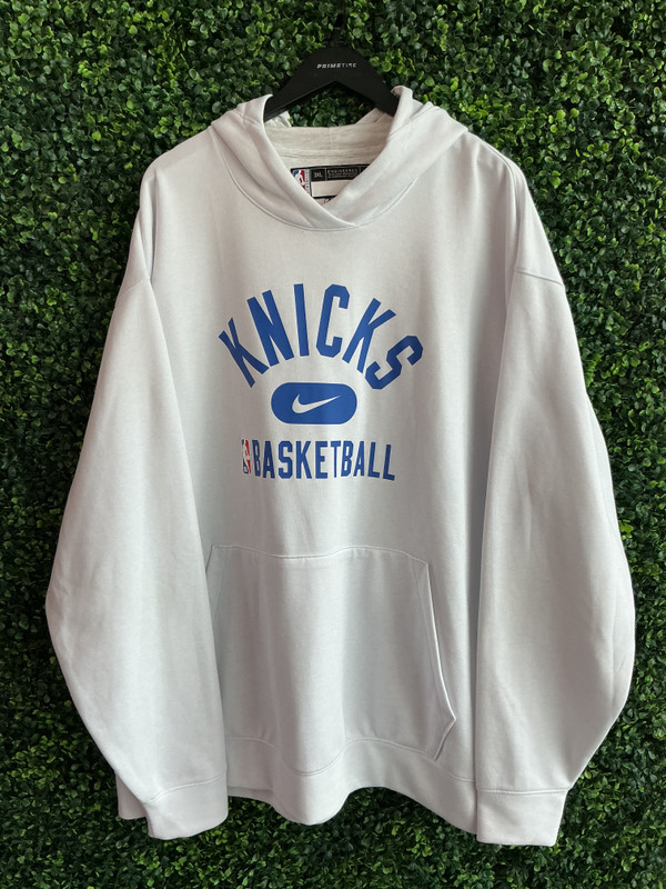 NEW YORK KNICKS WHITE NIKE ENGINEERED HOODIE (3XL)