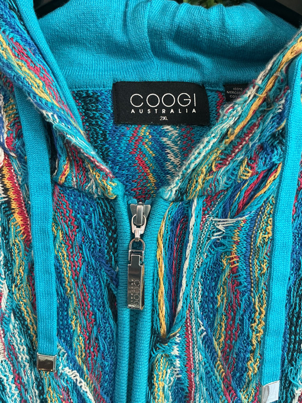 COOGI BLUE MULTICOLOR ZIP UP HOODIE