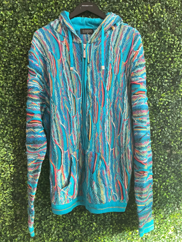 COOGI BLUE MULTICOLOR ZIP UP HOODIE