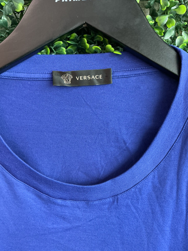 VERSACE EMBROIDERY MEDUSA BLUE TSHIRT (SZ 6XL  FITS LIKE XXL)