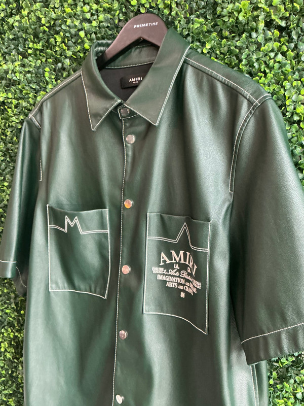 AMIRI FAUX LEATHER ARTS DISTRICT BUTTON