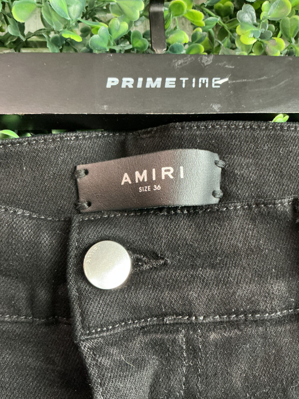 AMIIRI BLK/WHT TRACK DENIM (SZ 36)